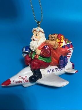 Vintage Gisela Graham "Santa in an Aeroplane" Ornament